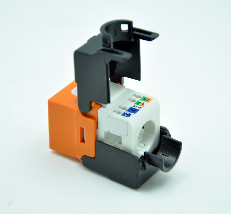 RoHS Network Cat5e RJ45 Keystone Jack Tool Free 15U Gold Plated Cat 5e