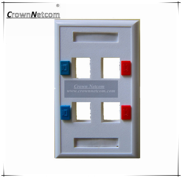 4 Ports Network US Type RJ45 Faceplates For Network Keystone Jacks ABS Ethernet Face Plate