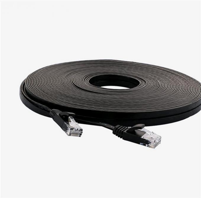 Black 1M Cat6 Flat Patch Cord UTP category 6 Flat Patch Cable