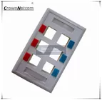 6 Ports Network US Type RJ45 Faceplates For Network Keystone Jacks ABS Ethernet Face Plate