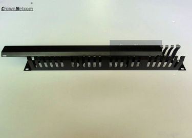 19Inch 1U Metal Cable Manager Black Wiring Rack Management