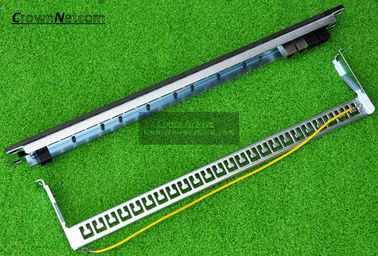 19" 1U UTP/STP 24Port  Unload Modular Blank Patch Panel with manager bar and grounding wire Multi-functional patch panel