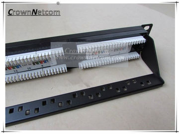 Telecom Cat5e 24Port Patch Panel UTP Project Patch Panel With Support Bar Pass Fluke Test Category 5e RJ45 Patch Panels