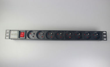 French Type PDU Cabinet Socket 8 Ways Server Rack PDU 10A Socket Switch Power Distribution