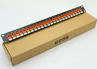 Network Cat5e Modular Patch Panel 24Port RJ45 Patch Panels With Keystone Jacks Fluke Pass Pach Panel with support bar