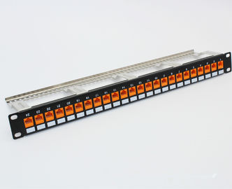 Network Cat5e Modular Patch Panel 24Port RJ45 Patch Panels With Keystone Jacks Fluke Pass Pach Panel with support bar