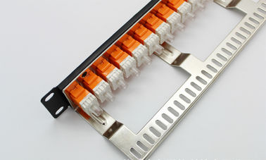 Network Cat5e Modular Patch Panel 24Port RJ45 Patch Panels With Keystone Jacks Fluke Pass Pach Panel with support bar