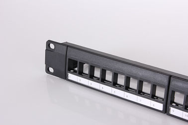 Network 19Inch 24Port RJ45 Blank Patch Panel Rack Patch Panels With Support Bar for Cat6 cat5e cabling