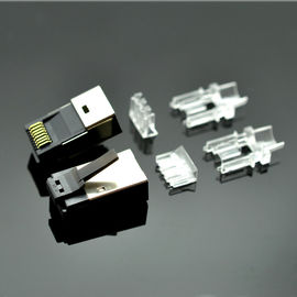 50u Gold Plated RJ45 Cat6a Shielded Crystal Connectors 8P8C RJ45 Plugs High-end Cat6a Connector 4pieces-set