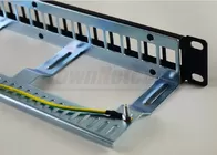 19" 1U 24Port Cat6 Cat5e UTP/STP  Unload Modular Blank Patch Panel with manager bar and Grounding wire