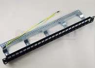 19" 1U 24Port Cat6 Cat5e UTP/STP  Unload Modular Blank Patch Panel with manager bar and Grounding wire