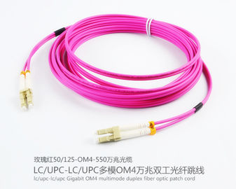 OM4 Duplex MM Fiber Patch Cords Rosy SC/FC/LC/ST 50/125 Optic Fiber Patch Cables