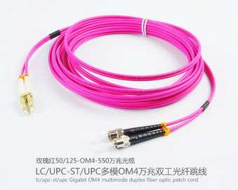 OM4 Duplex MM Fiber Patch Cords Rosy SC/FC/LC/ST 50/125 Optic Fiber Patch Cables