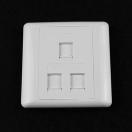 3 Ports Network 86X86 Type  RJ45 Faceplates For Network Keystone Jacks UK Type Face plate