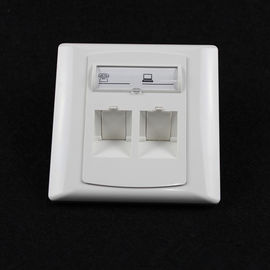 2 Ports Network 86X86 German Style Double Ports RJ45 Faceplates For Network Keystone Jacks UK Type Face plate