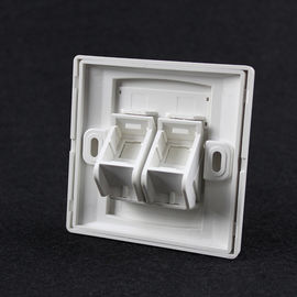 2 Ports Network 86X86 German Style Double Ports RJ45 Faceplates For Network Keystone Jacks UK Type Face plate