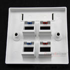 Telecom Standard 4-Port RJ45 Face Plates 86x86 Type RoHs ABS Material Networking Four Ports AMPTYPE Face Plate