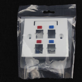 Telecom Standard 4-Port RJ45 Face Plates 86x86 Type RoHs ABS Material Networking Four Ports AMPTYPE Face Plate