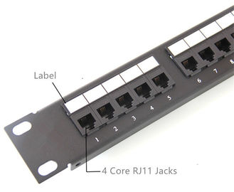 RJ11 1U Cat3 25port Telephone Patch Panels 19Inch Rack Patch Panels Category 3 Patch Panel