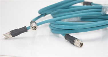 Waterproof M12 D-Coding to RJ45 Patch Cable Ethernet RJ45 Patch Cord with M12 Connector 2M