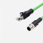 Waterproof M12 D-Coding to RJ45 Patch Cable Ethernet RJ45 Patch Cord with M12 Connector 2M