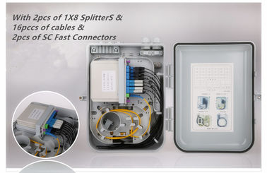 Waterproof FTTH 1X16 Fiber Splitter Distribution Boxes With Full Accessories Indoor Outdoor Optical Distribution Box