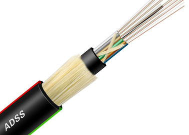 Long Span Outdoor PE ADSS 12 24 48 96 Core Singlemode Fiber Optic Cable