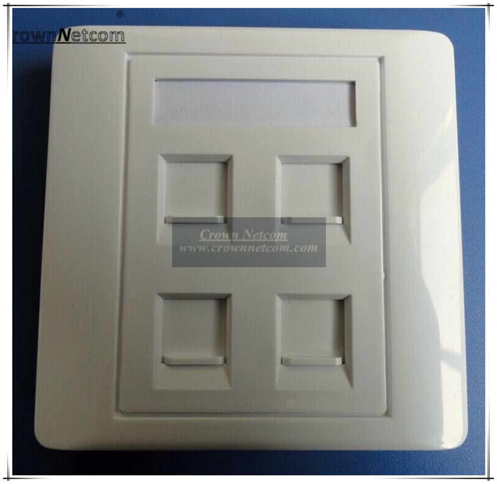 4 Ports Network 86X86 Type RJ45 Faceplates For Network Keystone Jacks UK Type Face plate