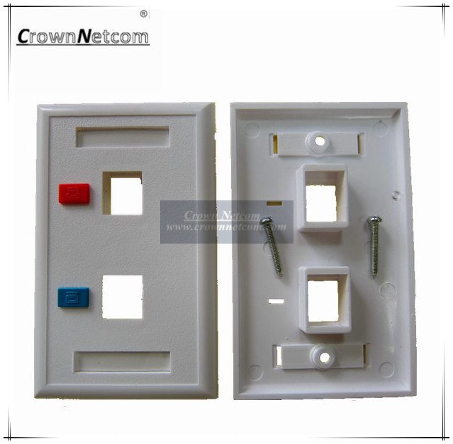 2 Ports Network US Type RJ45 Faceplates For Network Keystone Jacks ABS Face Plate