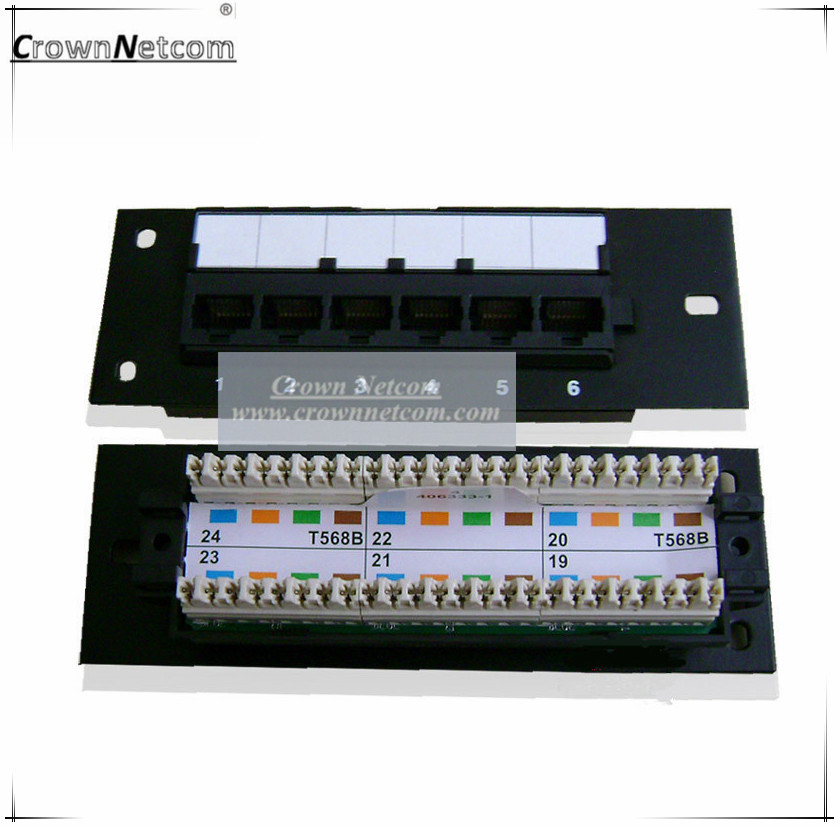 Network 6Port mini patch panel Cat5e 6ports patch panel FLUKE Test RJ45 Category 5e Mini Patch panels