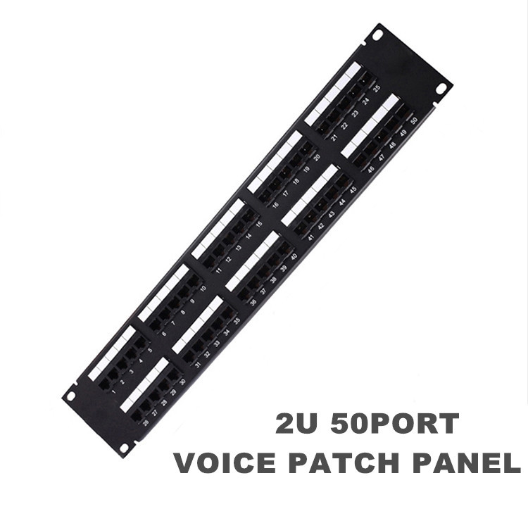 19Inch 2U 50Port Patch Panel RJ11 Rack Voice Patch Panels Cat3 2U Patch Panels