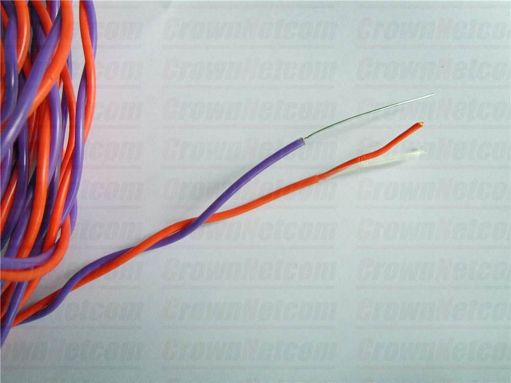 Cabinet Cables Purple/Orange Telephone Cable 0.65MM Tined copper PVC +Nylon jacket Twisted
