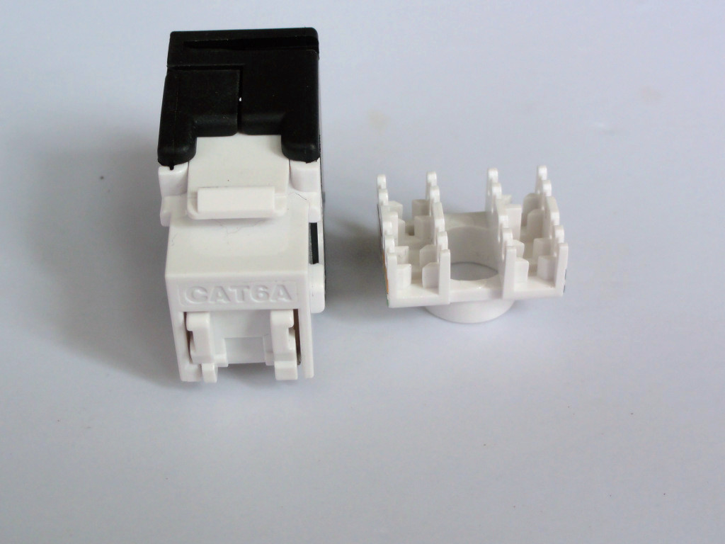 10GB UTP Cat 6a Keystone Jacks RJ45 RoHS Tool Free Cat 6a ABS LSOH Shell 15U Network Modular Jack Category 6a Modules