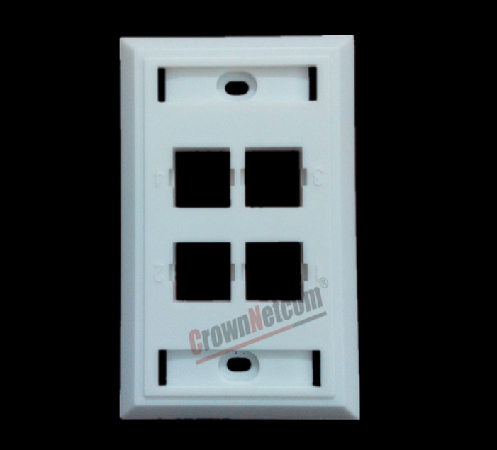 4Ports Network US Wall Plates  For RJ45 Keystone Jacks ABS Face Plate