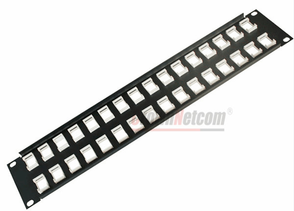 19"  UTP/STP 32Port  Unload Modular Blank Patch Panel Available For Cat5e Cat6 Couplers and Keystone Jacks