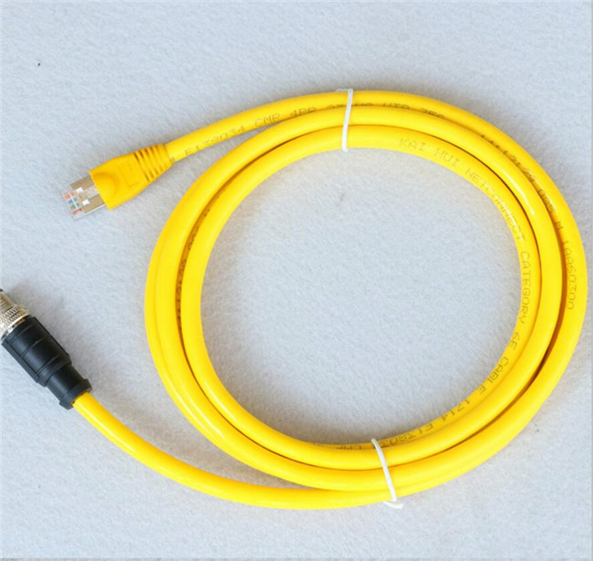 M12 to RJ45 Sensors Ethernet Cables RJ45 8 Pin Cat6 Patch Cord M12 to RJ45 Sensors Connection Cable 2m