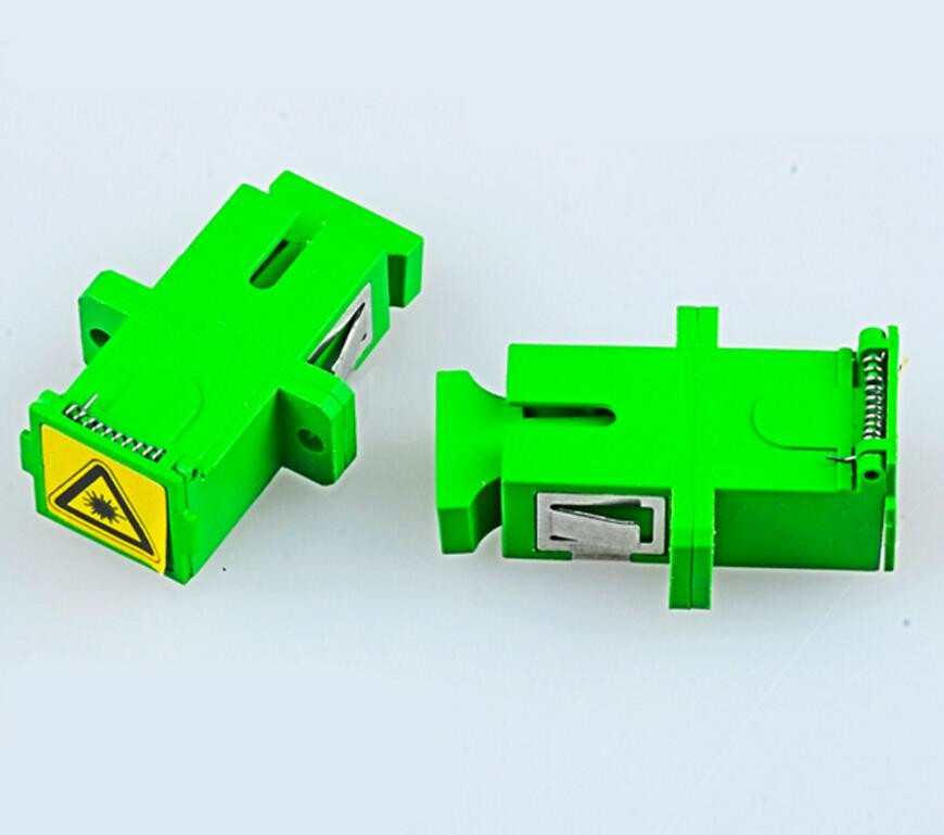 Optical Fiber SM Simplex SC-APC Couplers With Anti-dust Cover/Caps Singlemode SC-SC Adapter Female SC Optic Fiber Flange